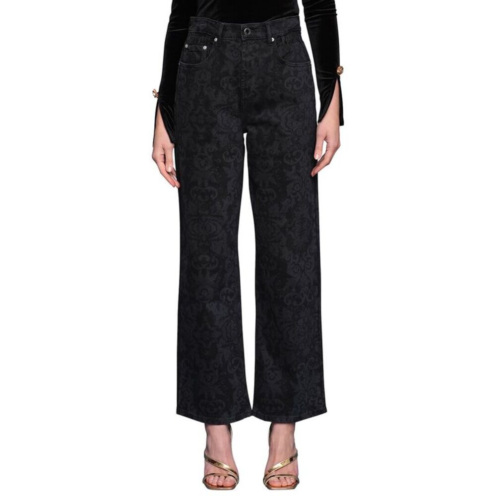 Avec Les Filles Womens Denim Pant, Navy